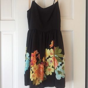 Fun black party dress with flowers